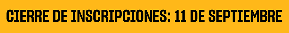 Cierre de inscripciones: 11 de septiembre